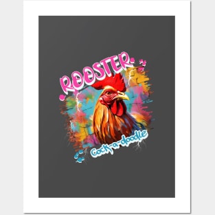 Graffiti-inspired portraiture Rooster Posters and Art